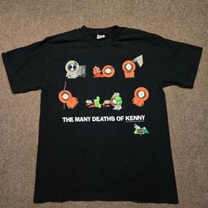 Vintage South Park Shirt Mens Large Black The Many Deaths of Kenny Graphic 1998